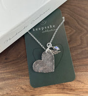 Fingerprint Heart Pendant - Paper Print