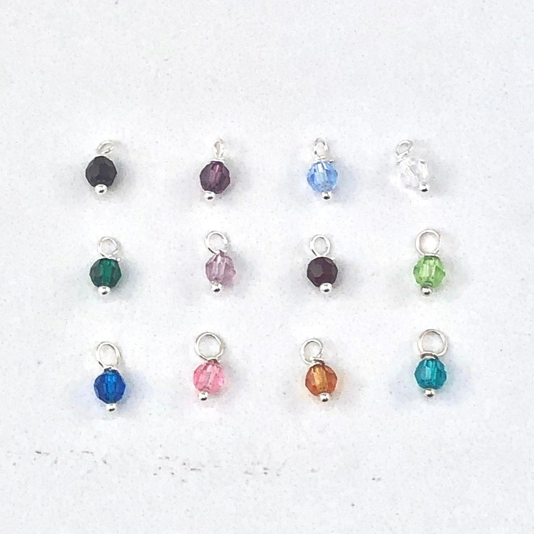 These 4mm Swarovski Crystal birthstones are a great way to finish any necklace or bracelet in the Keepsake Collection.  Choose from all 12 birthstone colours